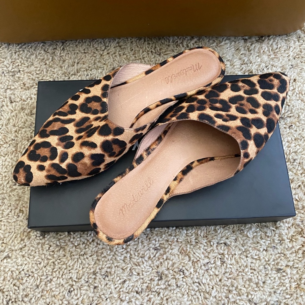 GUC Madewell Reno Mule in Leopard Calf Hair